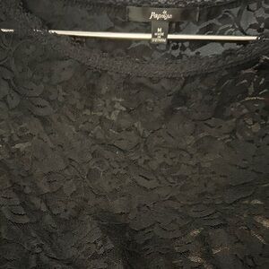 Papaya Black Floral Lace Blouse Medium